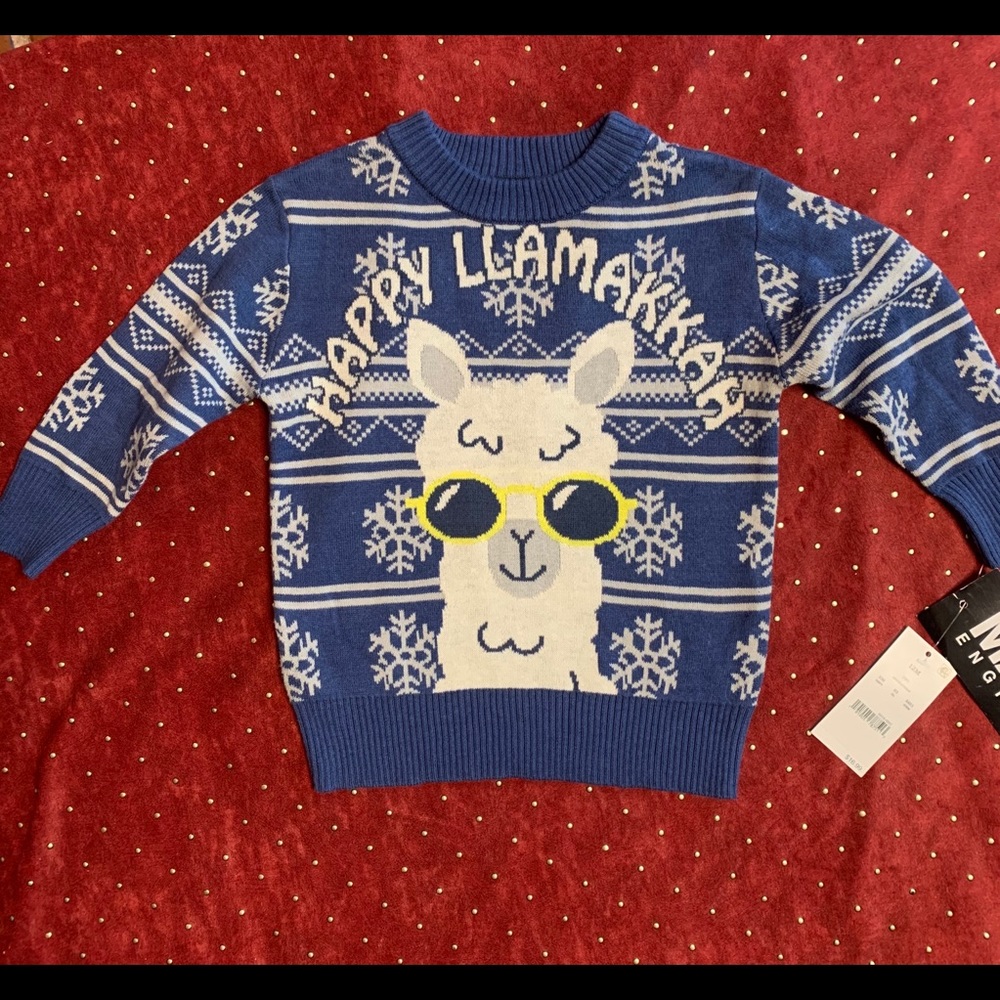 Más Engine Boys Happy Llamakkah sweater blue